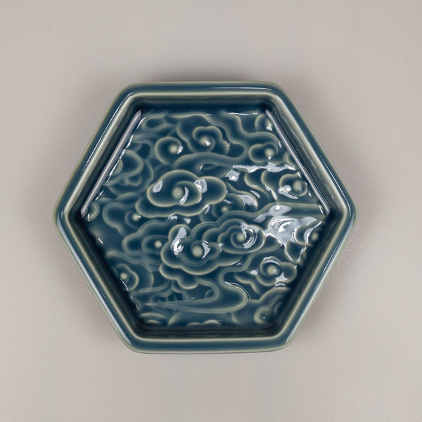 祥雲吉祥碟 - 霽青釉